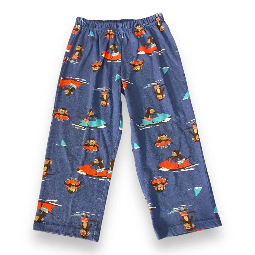 Carter's Boys Pajamas Size 4T Jet Ski Monkey‎ Short Sleeves Orange Blue